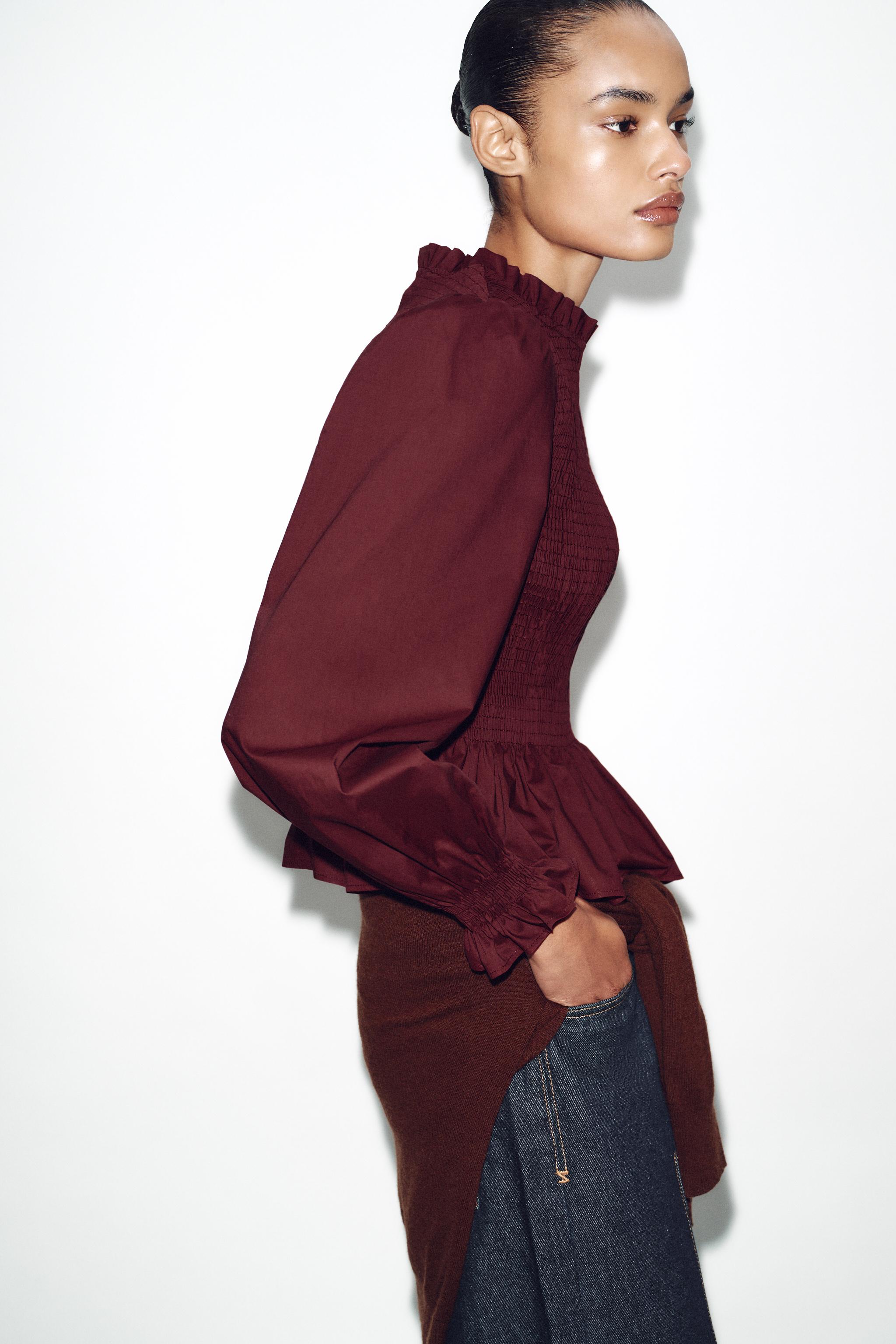 SMOCKED STRIPED SHIRT